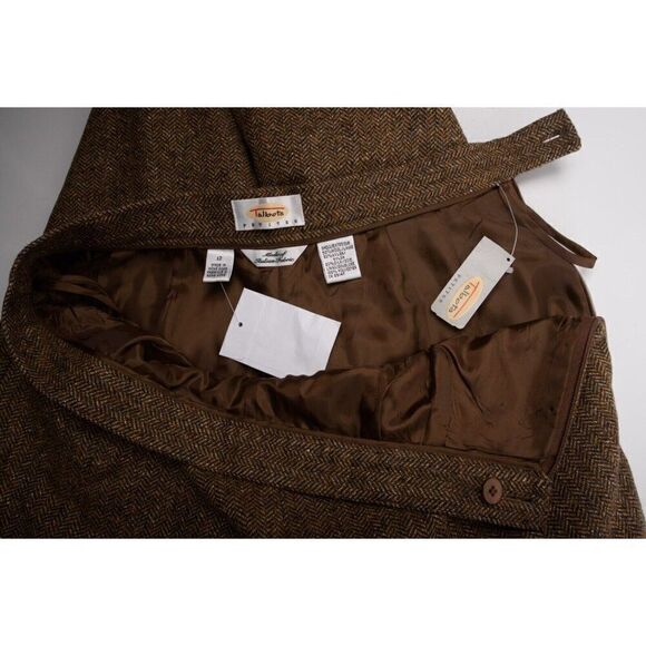 Vintage Talbots Womans Pant Suit Blazer 10-12 P Brown Herringbone Wool Blend NWT - Picture 13 of 14